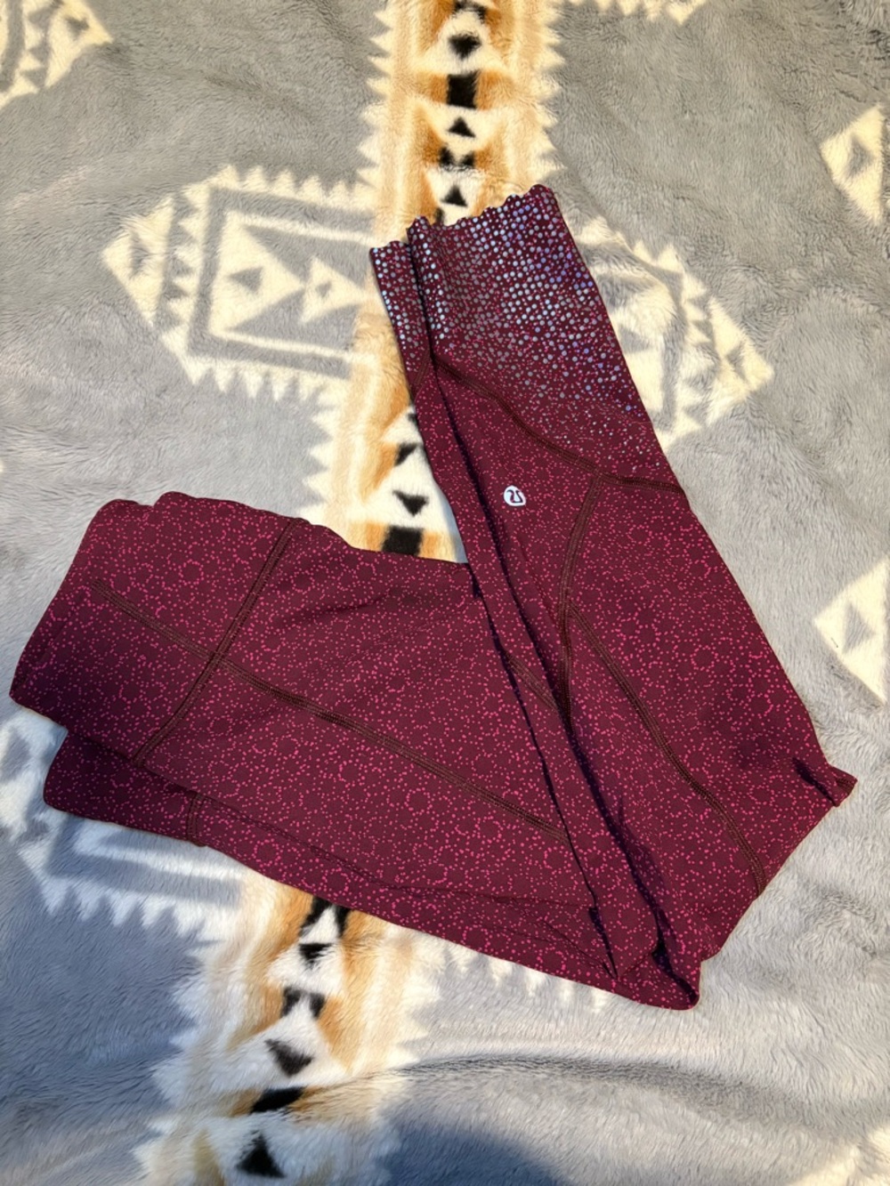 lululemon athletica Maroon Printed Leggings